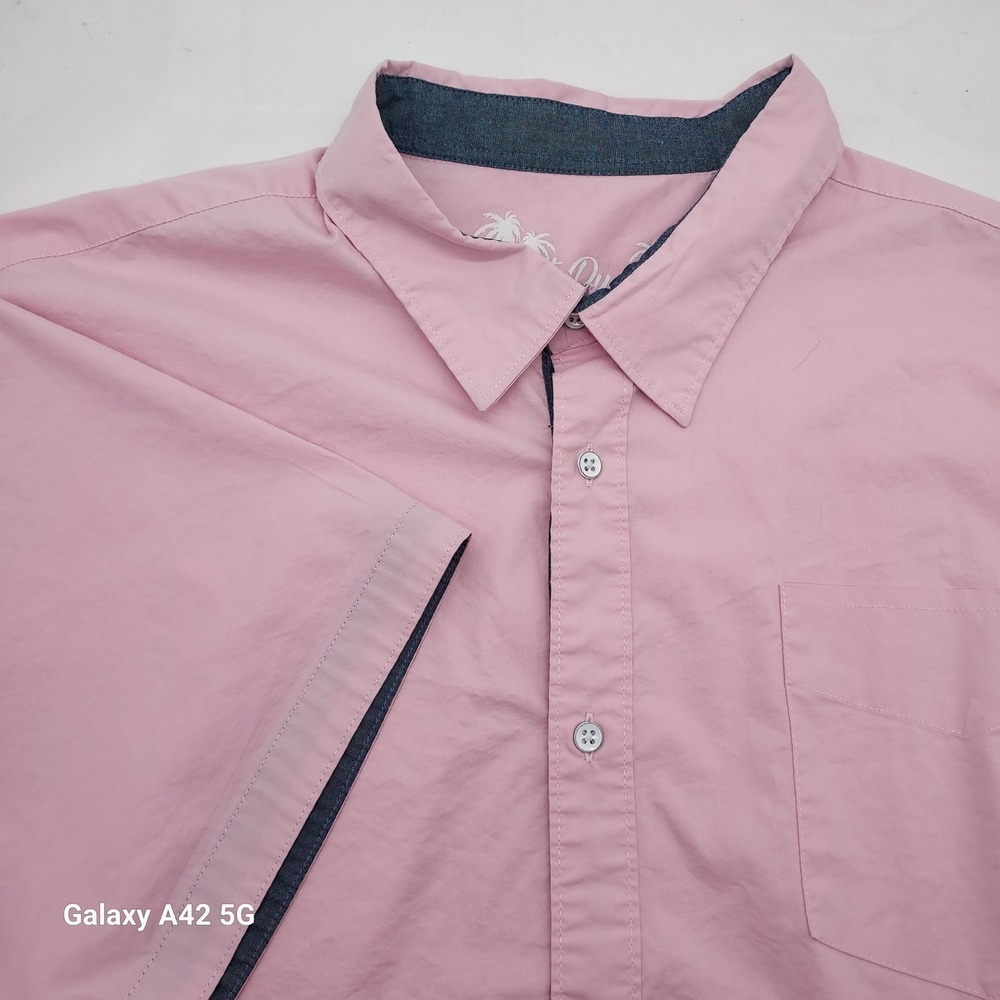 Desert Dunes The Good Life Mens 3X Pink Short Sleeve Button Down Shirt Chambray